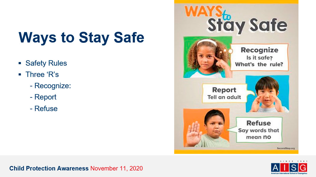 graphic image describing ways for children to stay safe