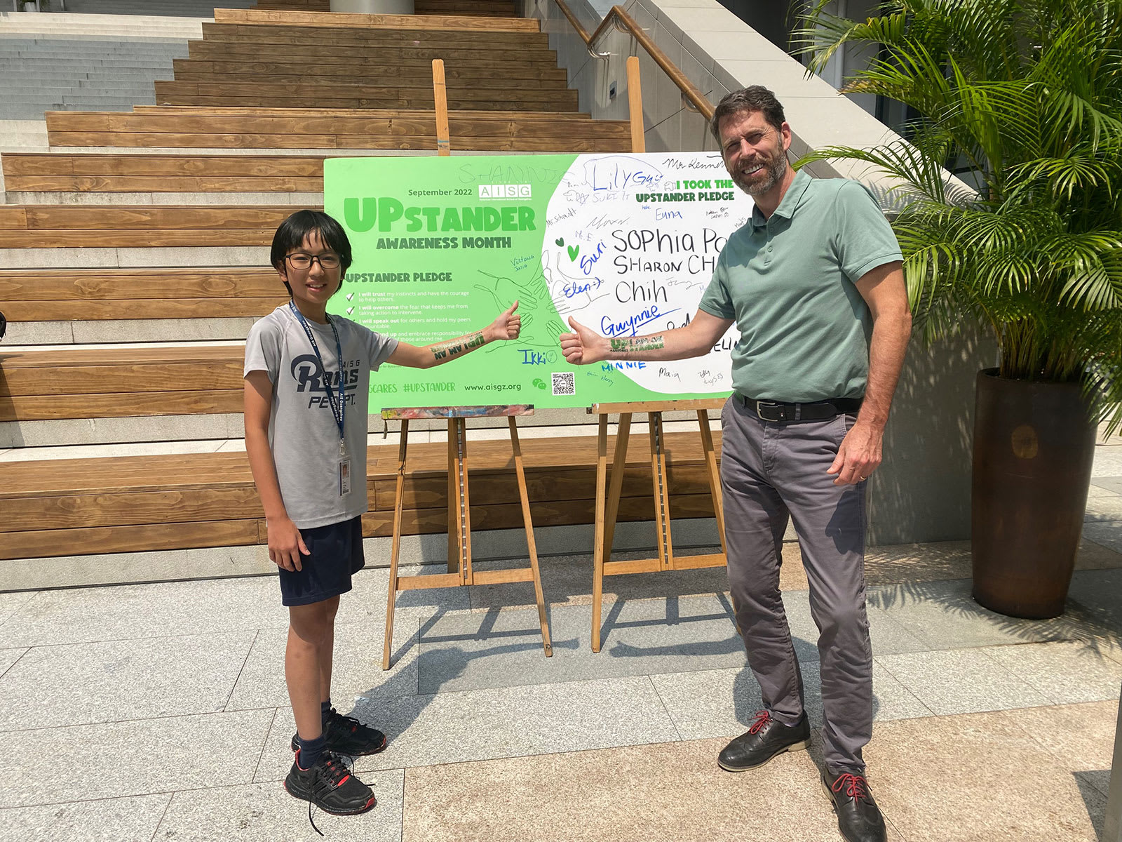 AISG Upstander Awareness Month Student with Instructor