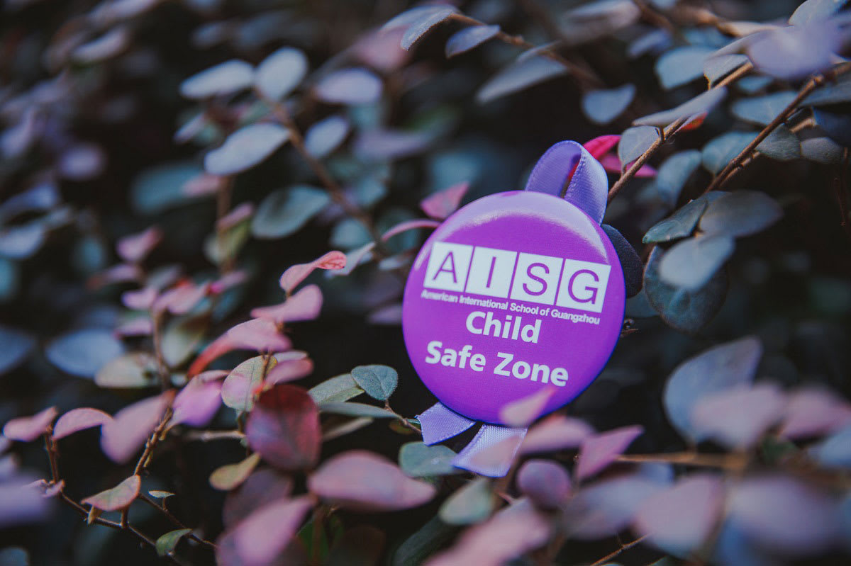 a purple button that says Child Safe Zone