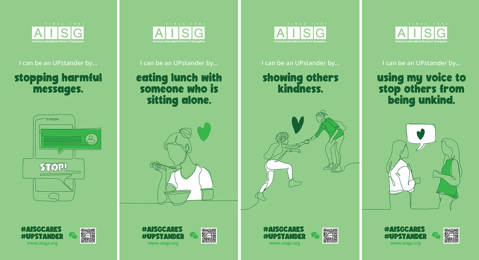 AISG Upstander Awareness Month Posters Design