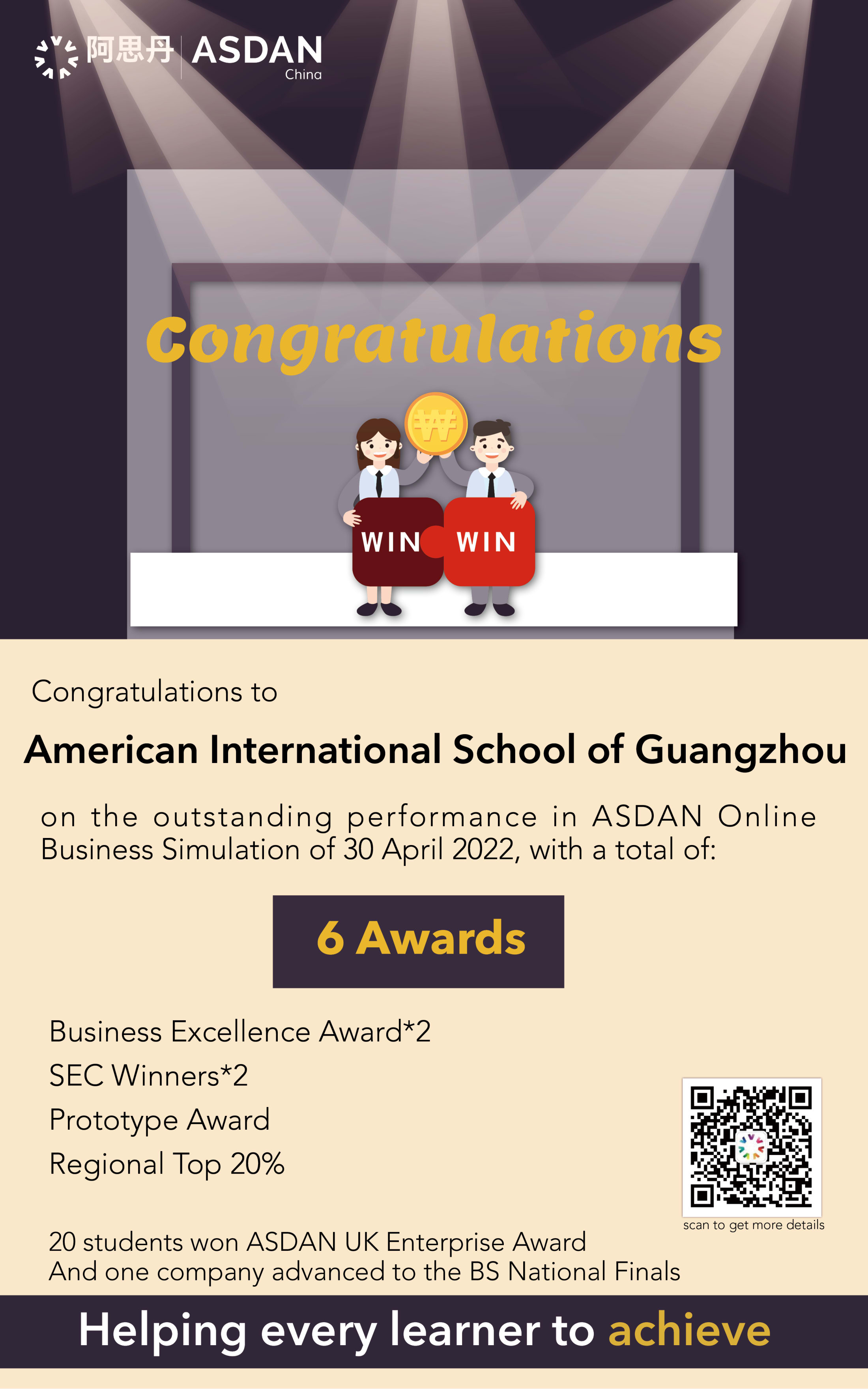 AISG students participated in ASDAN Business Simulation where the AISG students received awards