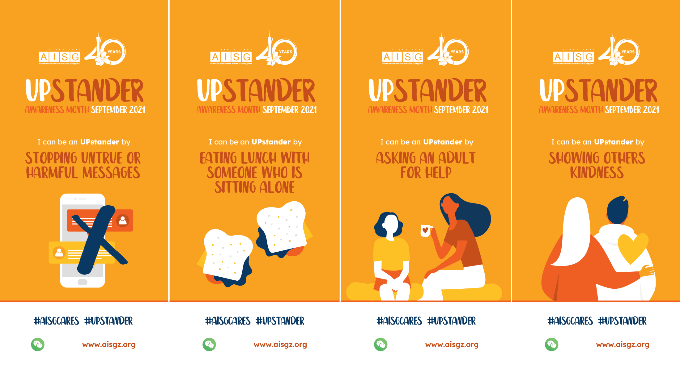 AISG Upstander pledge facts with 4 facts on how you can act as an Upstander