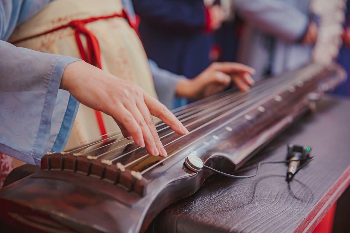 playing a stringed instrument