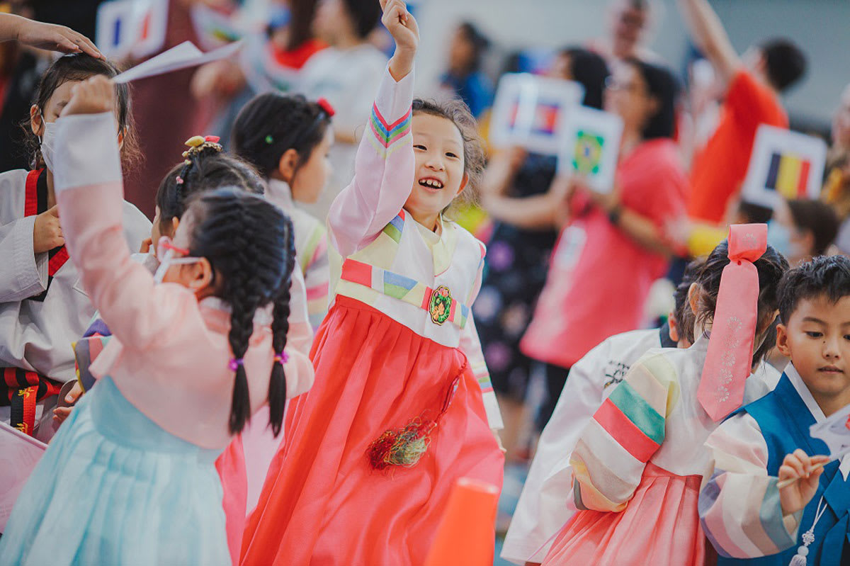 children celebrating at the UN day festivities