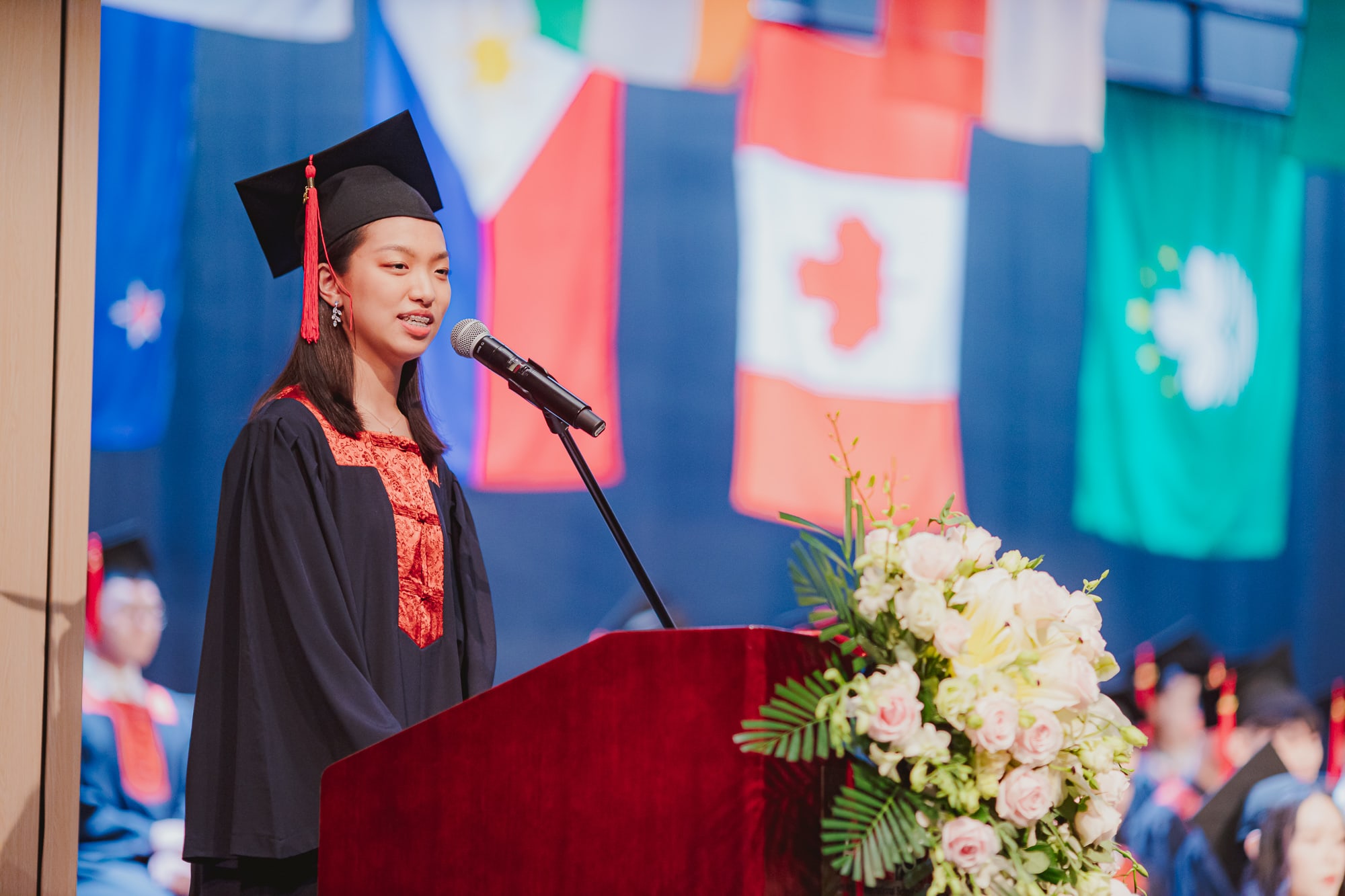 graduate giving speech