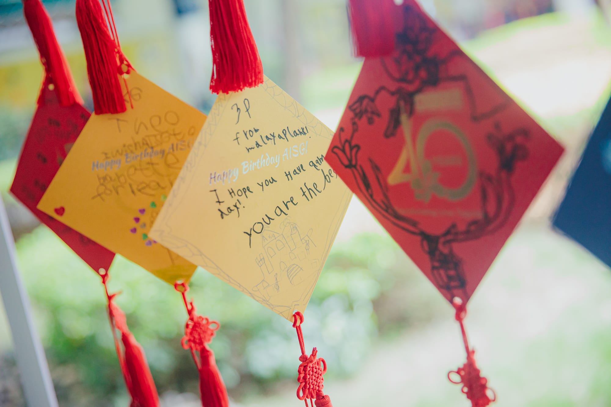At AISG's 40th birthday celebration, students and parents wrote birthday cards to AISG