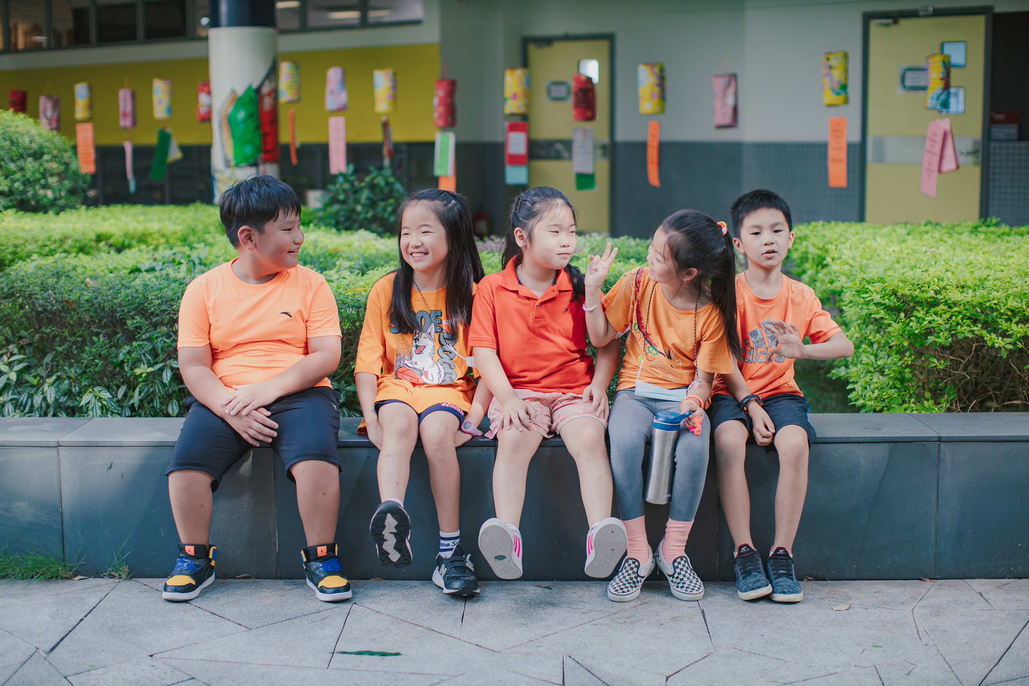 Group of AISG Elementary School students sitting together as Upstander allies
