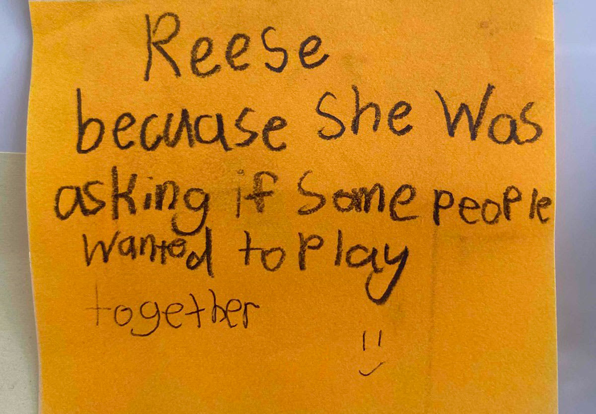 a caring note for Reese