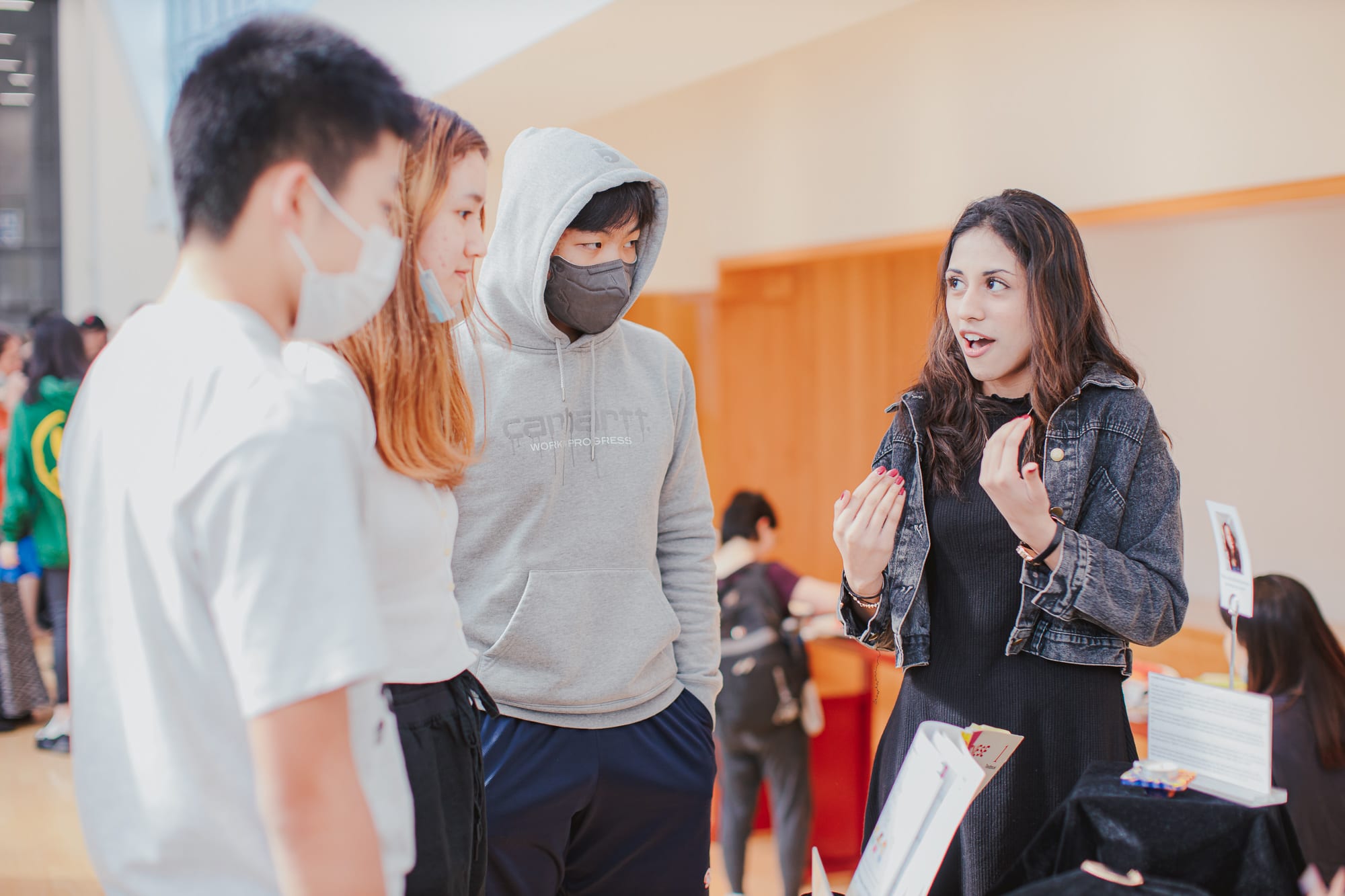 group of students talking
