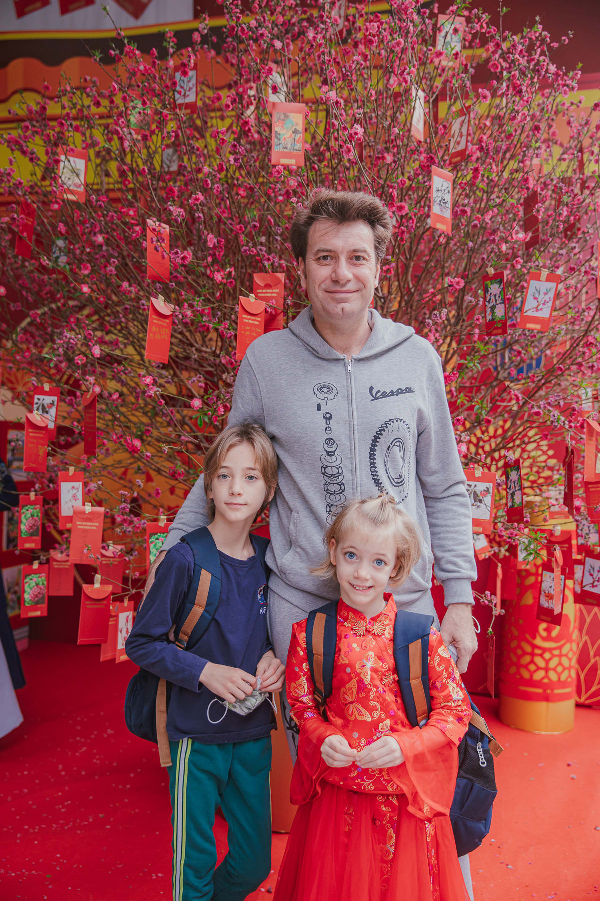 a family at the hong bao celebration