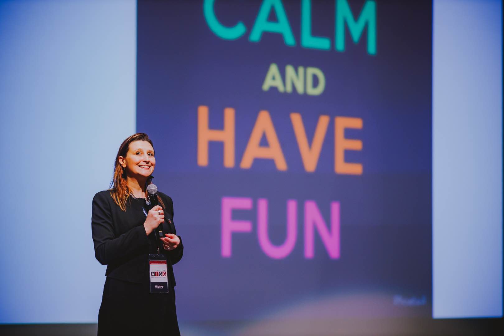 Ine Baetens speaking to students at the American International School of Guangzhou as a part of the AISG Speaker Series