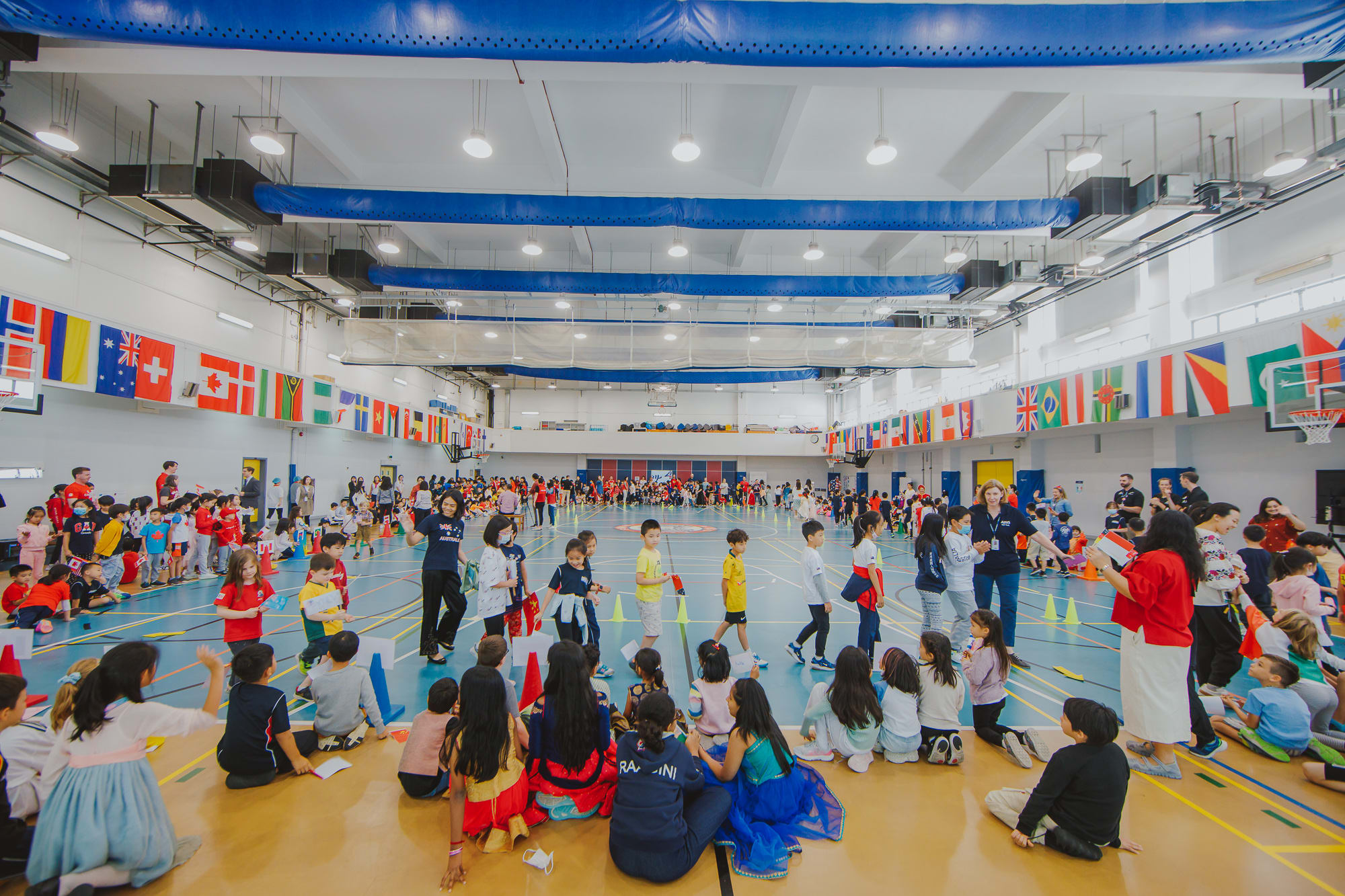 SY2122 AISG United Nations Day Celebration with entire students and faculty in gym