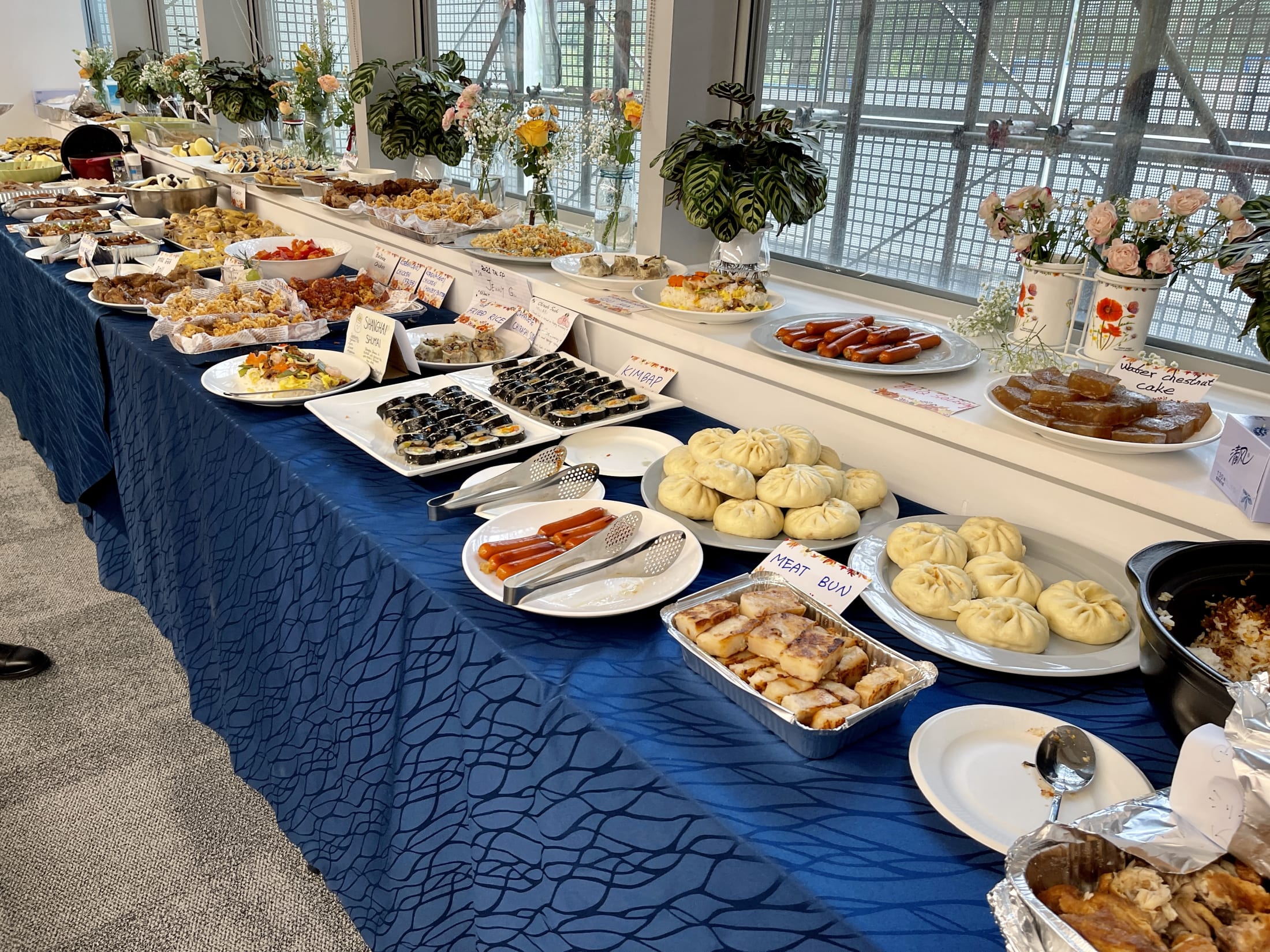 A banquet of food options at the PTA Appreciation Lunch for AISG Faculty & Staff