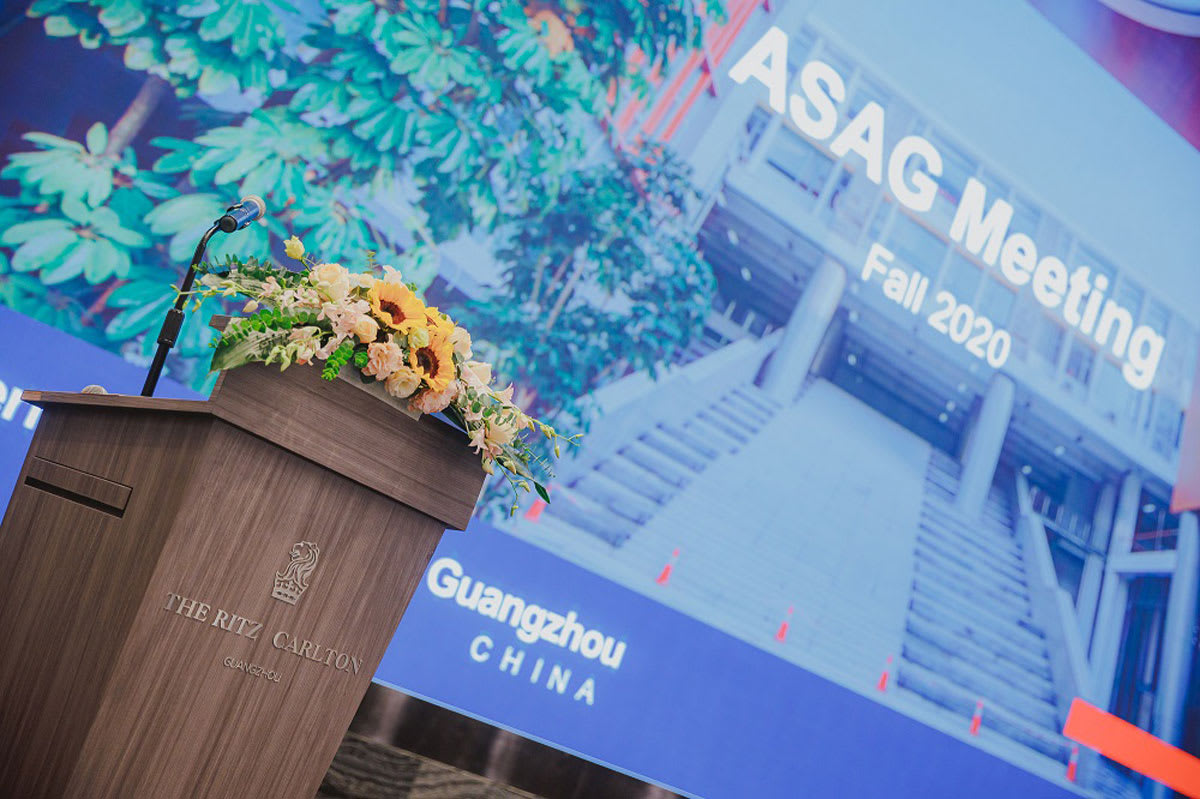podium at the asag meeting